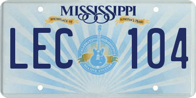 MS license plate LEC104