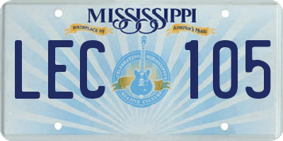 MS license plate LEC105
