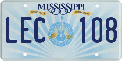 MS license plate LEC108