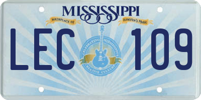 MS license plate LEC109