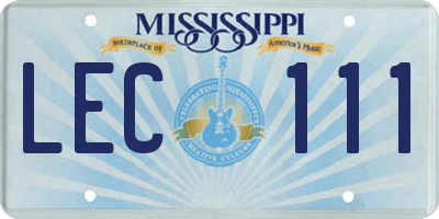 MS license plate LEC111