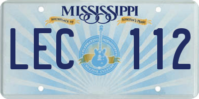 MS license plate LEC112