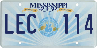 MS license plate LEC114