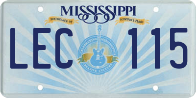 MS license plate LEC115