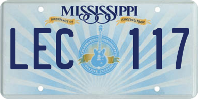 MS license plate LEC117