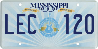 MS license plate LEC120