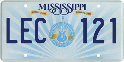 MS license plate LEC121