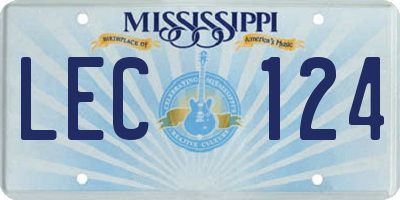 MS license plate LEC124