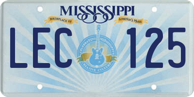 MS license plate LEC125