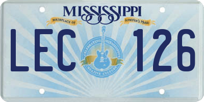 MS license plate LEC126