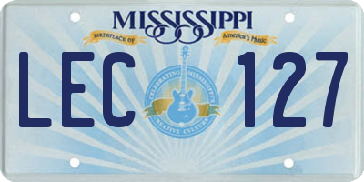 MS license plate LEC127