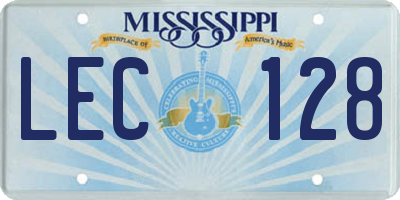MS license plate LEC128