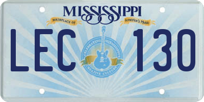 MS license plate LEC130