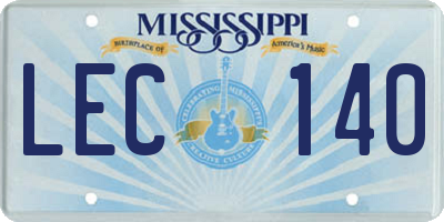 MS license plate LEC140