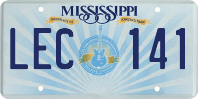 MS license plate LEC141