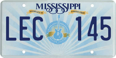 MS license plate LEC145