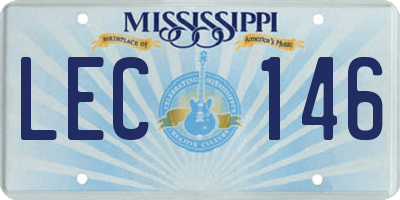 MS license plate LEC146