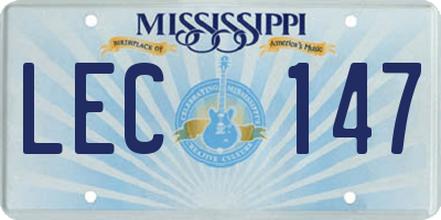 MS license plate LEC147