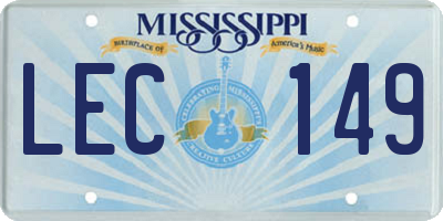 MS license plate LEC149