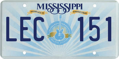 MS license plate LEC151