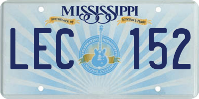 MS license plate LEC152