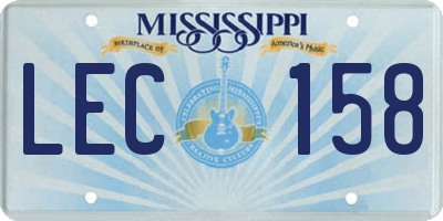 MS license plate LEC158