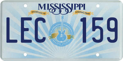 MS license plate LEC159
