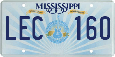 MS license plate LEC160