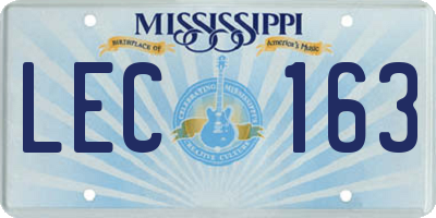 MS license plate LEC163