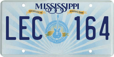 MS license plate LEC164