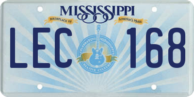 MS license plate LEC168