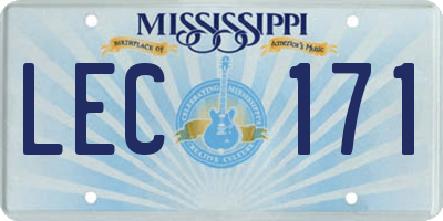 MS license plate LEC171
