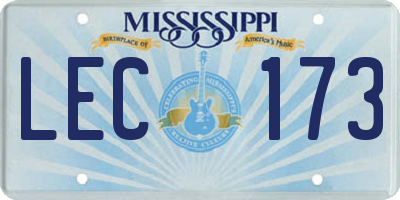MS license plate LEC173