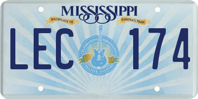MS license plate LEC174
