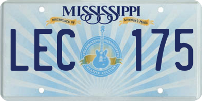 MS license plate LEC175