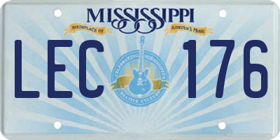 MS license plate LEC176