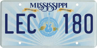 MS license plate LEC180