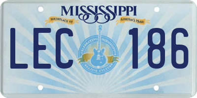 MS license plate LEC186