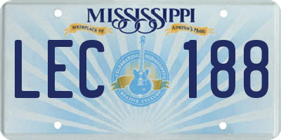 MS license plate LEC188