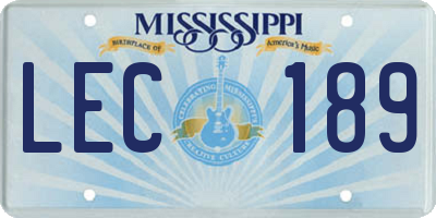 MS license plate LEC189