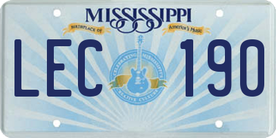 MS license plate LEC190