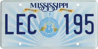 MS license plate LEC195