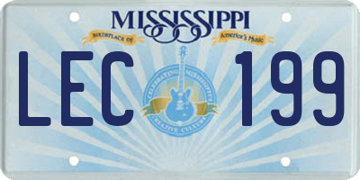 MS license plate LEC199