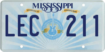 MS license plate LEC211