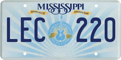 MS license plate LEC220