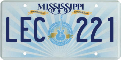 MS license plate LEC221