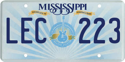 MS license plate LEC223