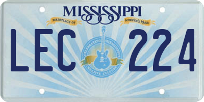MS license plate LEC224