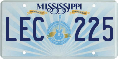MS license plate LEC225
