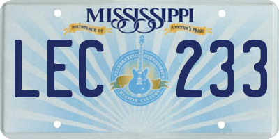 MS license plate LEC233